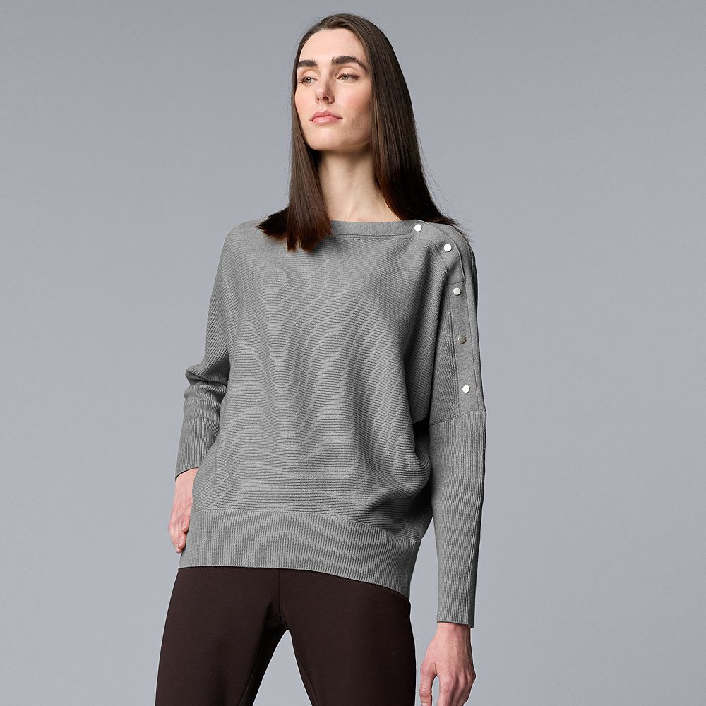 Women's Simply Vera Vera Wang Dolman Snap Sweater