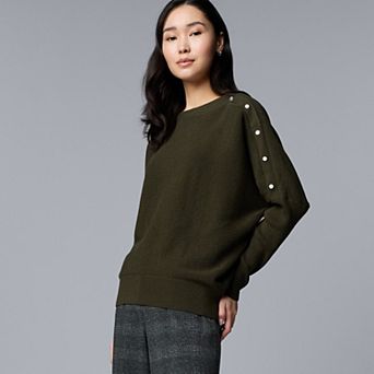 Women's Simply Vera Vera Wang Dolman Snap Sweater