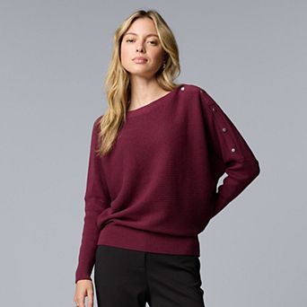 Women's Simply Vera Vera Wang Dolman Snap Sweater