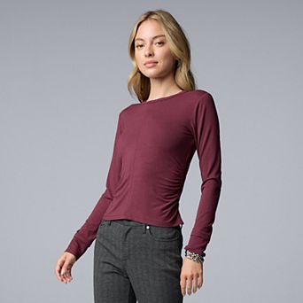 Women's Simply Vera Vera Wang Long Sleeve Crewneck Tee