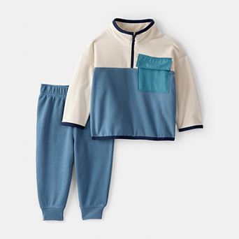 Baby Carter's 2 pc Color Block Quarter-Zip & Jogger Set
