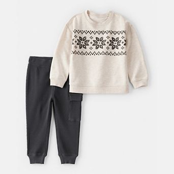 Toddler Boy Carter's 2 pc Fair Isle Sweatshirt & Pant Set