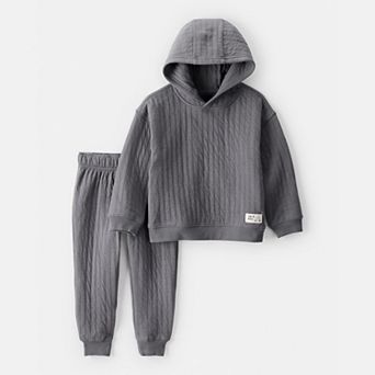 Toddler Boy Carter's 2 pc Ribbed Hoodie & Pant Set