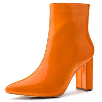 Women's Chunky Heel Pointed Toe Zipper Ankle Boots