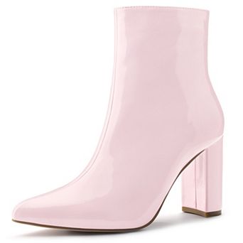 Women's Chunky Heel Pointed Toe Zipper Ankle Boots