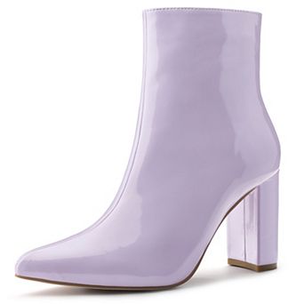 Women's Chunky Heel Pointed Toe Zipper Ankle Boots
