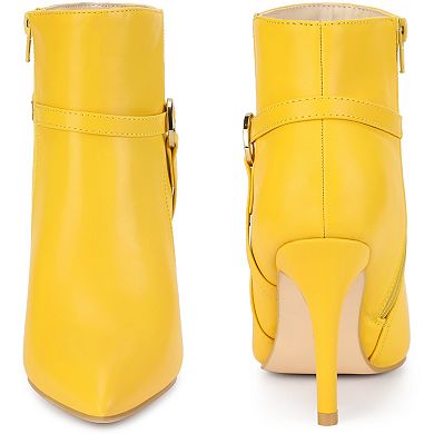 Pointed Toe Strappy Stiletto Heel Ankle Boots for Women