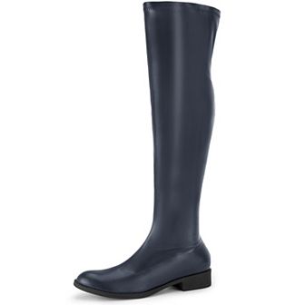 Round Toe Low Block Heel Over the Knee High Boots for Women
