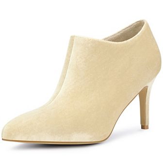 Velvet Pointy Toe Stiletto Heels Booties for Women