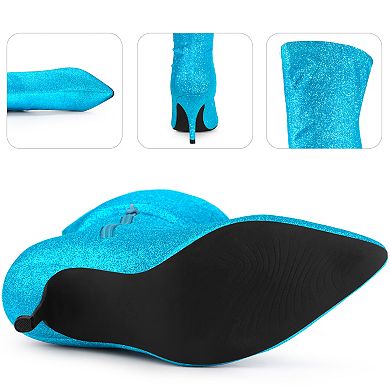 Glitter Thigh High Boot Stiletto Heels Over the Knee Boots for Women