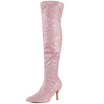Glitter Thigh High Boot Stiletto Heels Over the Knee Boots for Women