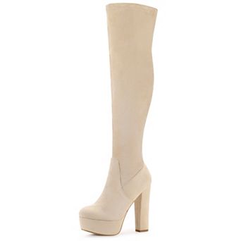 Platform Chunky Heel Over the Knee Thigh High Boots for Women