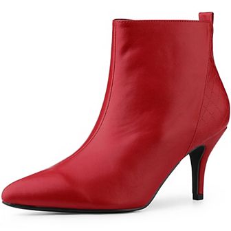 Women's Pointed Toe Side Zipper Stiletto Heels Ankle Boots