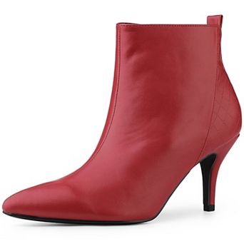 Women's Pointed Toe Side Zipper Stiletto Heels Ankle Boots