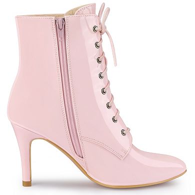 Women's Lace Up Boots Pointed Toe Stiletto Heel Ankle Boots