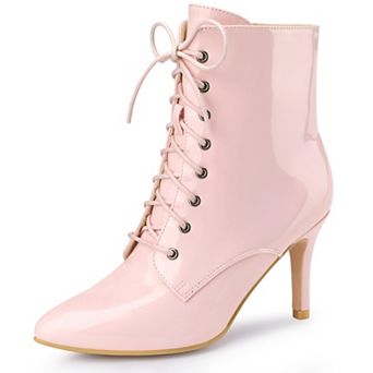 Women's Lace Up Boots Pointed Toe Stiletto Heel Ankle Boots