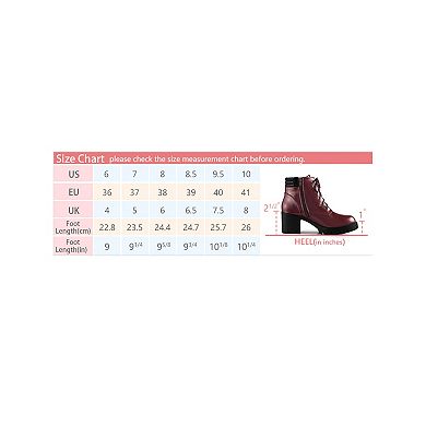 Platform Ankle Boots Lace Up Chunky Heel Combat Boots for Women