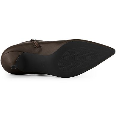 Women's Cutout Pointy Toe Stiletto Heels Boots Ankle Booties