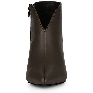 Women's Cutout Pointy Toe Stiletto Heels Boots Ankle Booties