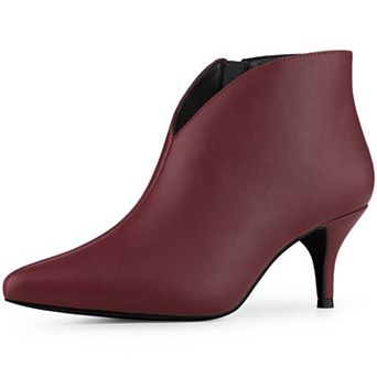 Women's Cutout Pointy Toe Stiletto Heels Boots Ankle Booties