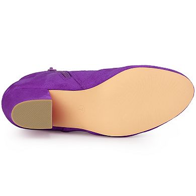 Women's Heel Boots Round Toe Chunky Heels Ankle Boots