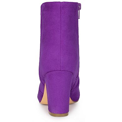 Women's Heel Boots Round Toe Chunky Heels Ankle Boots