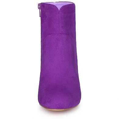 Women's Heel Boots Round Toe Chunky Heels Ankle Boots