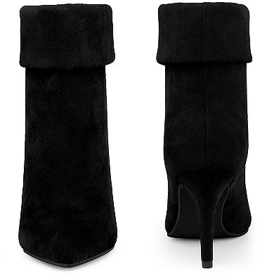 Sock Boots Pointed Toe Foldable Stiletto Heels Ankle Boots for Women
