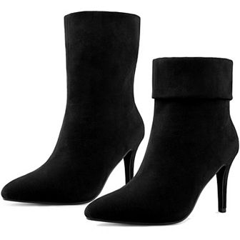 Sock Boots Pointed Toe Foldable Stiletto Heels Ankle Boots for Women