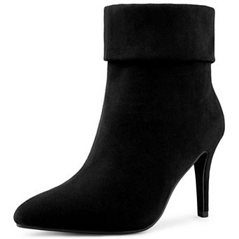 Sock Boots Pointed Toe Foldable Stiletto Heels Ankle Boots for Women