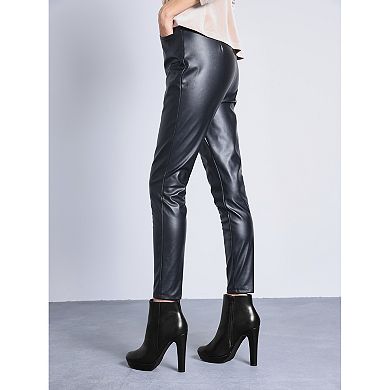 Platform Booties Round Toe Chunky High Heels Ankle Boots for Women