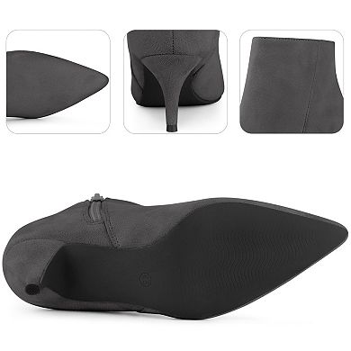 Pointed Toe Kitten Heels Ankle Booties Stiletto Heels Ankle Boots for Women