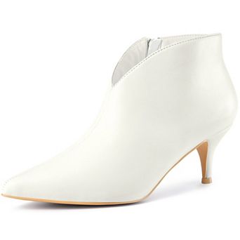 Pointed Toe V Cutout Stiletto Heel Ankle Booties for Women