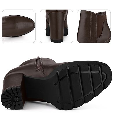 Platform Chunky High Heels Chelsea Boots for Women