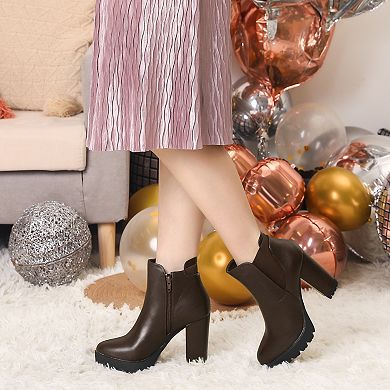 Platform Chunky High Heels Chelsea Boots for Women