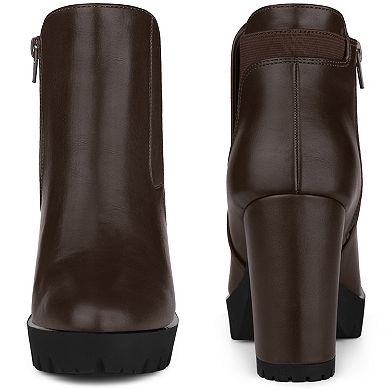 Platform Chunky High Heels Chelsea Boots for Women