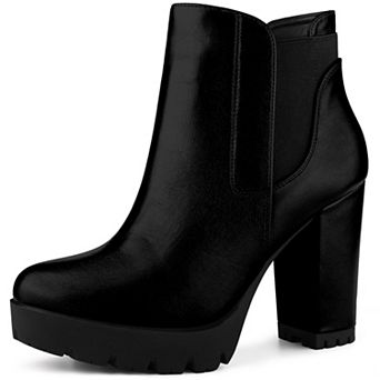 Platform Chunky High Heels Chelsea Boots for Women
