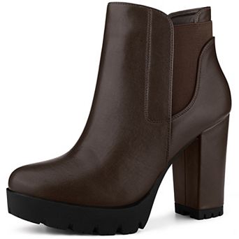 Platform Chunky High Heels Chelsea Boots for Women