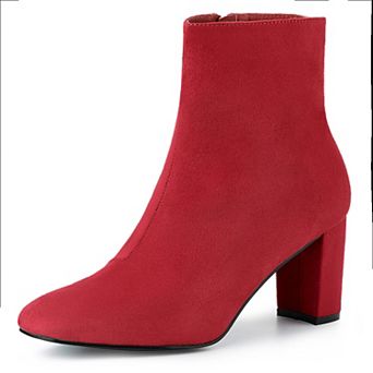 Women's Dress Side Zip Chunky Heel Ankle Boots