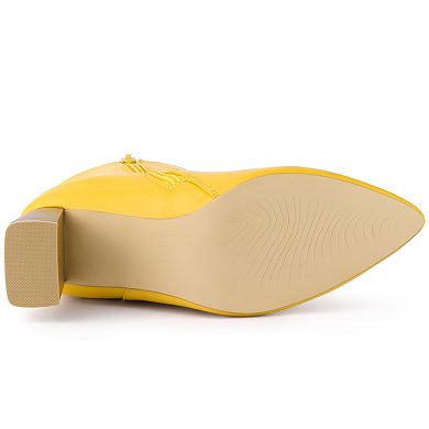 Women's Chunky Heels Pointed Toe Ankle Boots