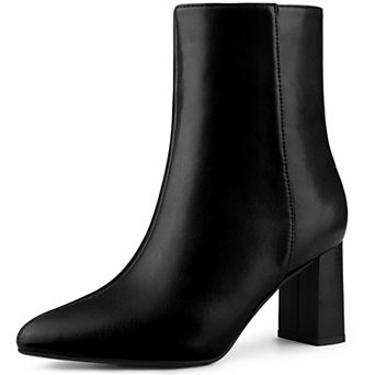 Women's Chunky Heels Pointed Toe Ankle Boots
