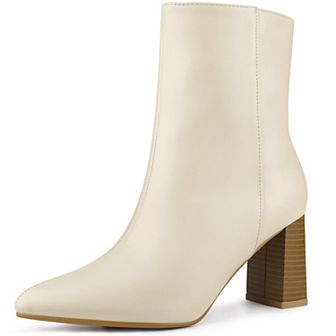 Women's Chunky Heels Pointed Toe Ankle Boots