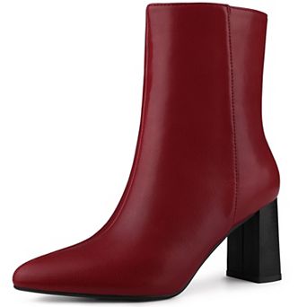 Women's Chunky Heels Pointed Toe Ankle Boots