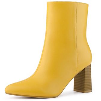 Women's Chunky Heels Pointed Toe Ankle Boots