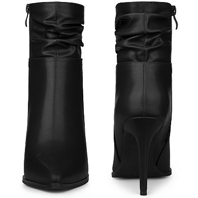 Slouch Pointed Toe Stiletto Heel Ankle Bootie Dressy Boots for Women
