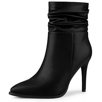 Slouch Pointed Toe Stiletto Heel Ankle Bootie Dressy Boots for Women