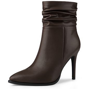 Slouch Pointed Toe Stiletto Heel Ankle Bootie Dressy Boots for Women