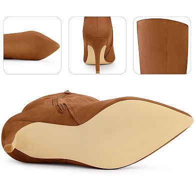 Pointed Toe Side Zip Stiletto Heel Tall Boot Thigh Knee High Boots for Women