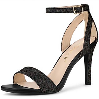 Women's Glitter Ankle Strap Stiletto High Heel Sandals