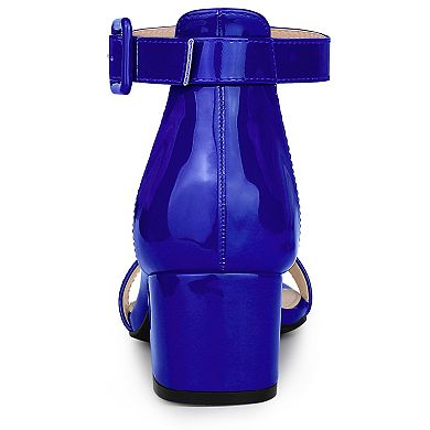 Women's Block Low Heels Ankle Strap Sandals